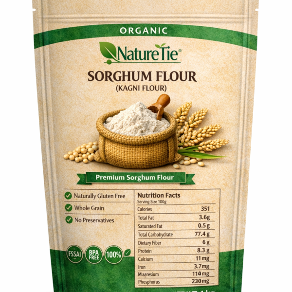 NatureTie Organic Kangni Flour (Stone-Ground Foxtail Millet, Naturally Gluten-Free, High Fiber, Unbleached)